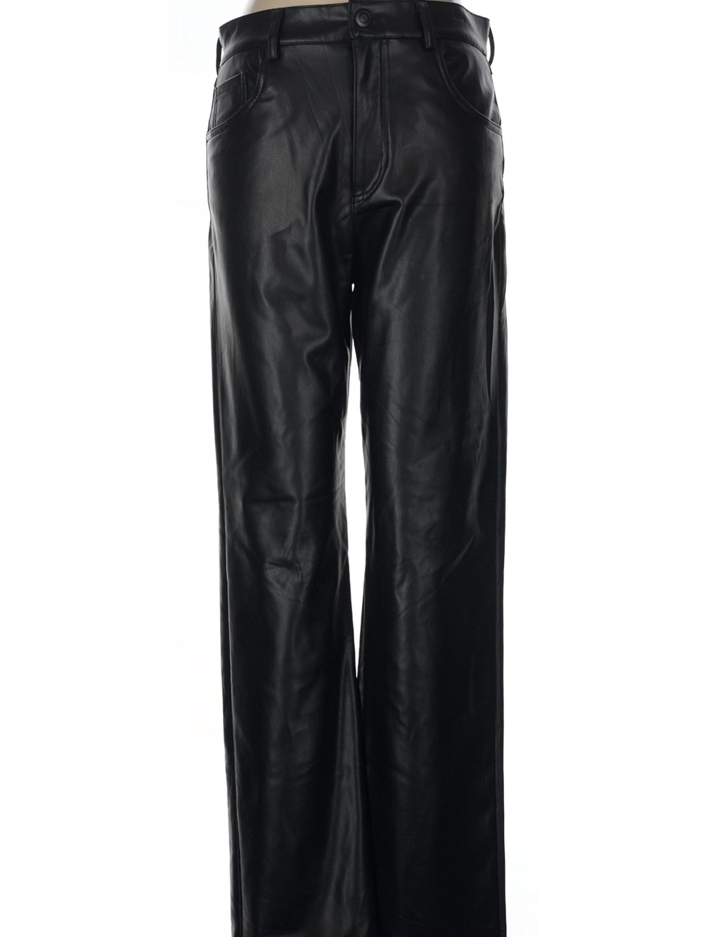 Zara Black Faux Leather Bootcut Pants
